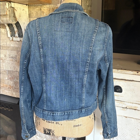 Current Elliott The Snap Jacket jean jacket cropped perfectly worn snap closure - Picture 6 of 16